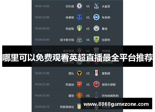 哪里可以免费观看英超直播最全平台推荐